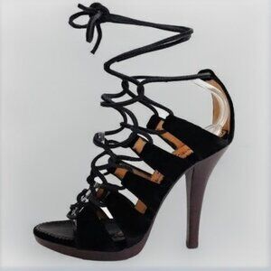 YSL Tom Ford for Yves St Laurent Velvet Gladiator Heels 37